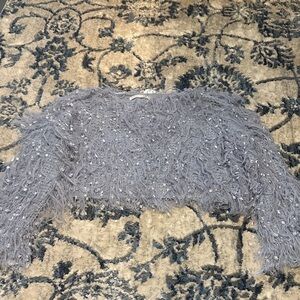 Altar'd State Blue Textured Crop Sweater